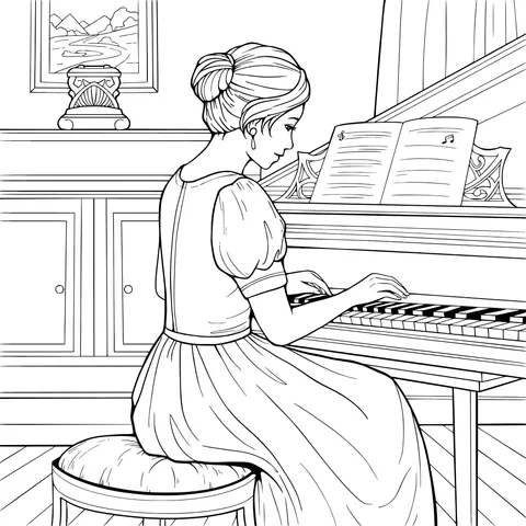 Woman Playing the Piano
