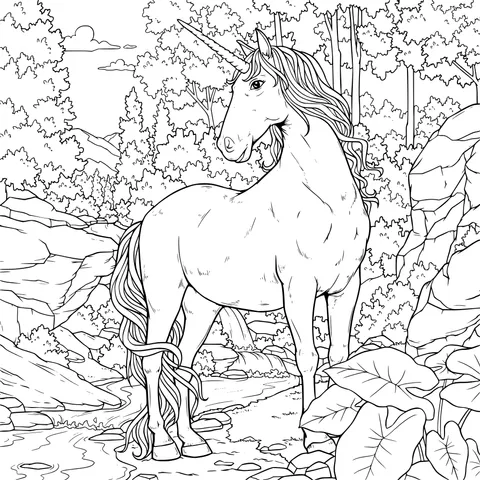 Unicorn in the forest