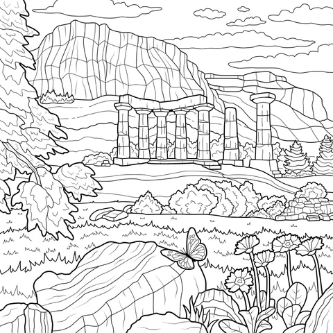 Natural scenery beside the ancient ruins