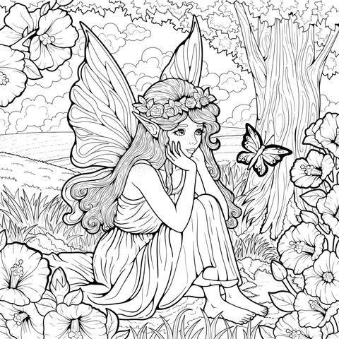 Fairy in the Flower - bed