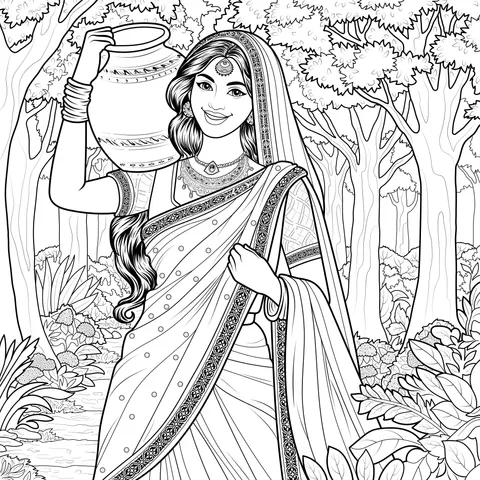 Woman in Traditional Indian Attire