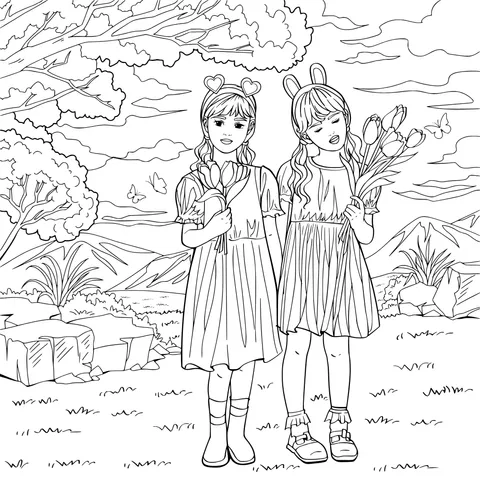 Two Girls in Spring