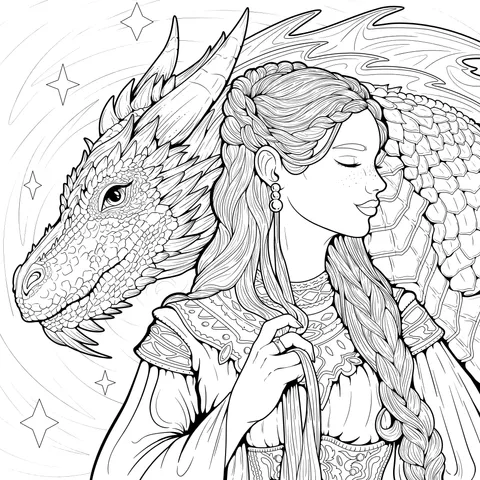 Woman Accompanied by a Dragon