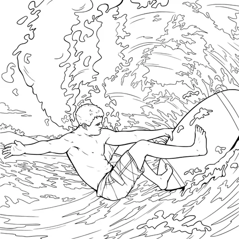 Surfer riding the waves