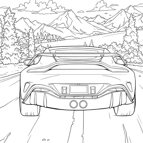 A Yellow Sports Car on a Mountain Road