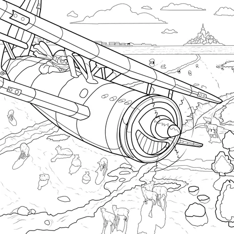 Soaring Red Airplane