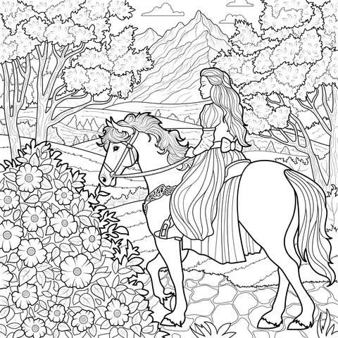 Princess Riding a Horse