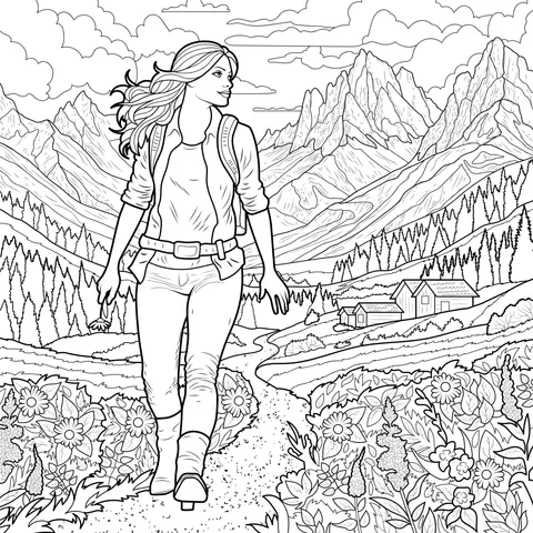 Woman Hiking in the Mountains