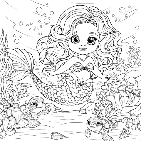 Little Mermaid in the Ocean