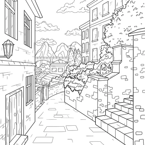 Charming Alleyway Scenery