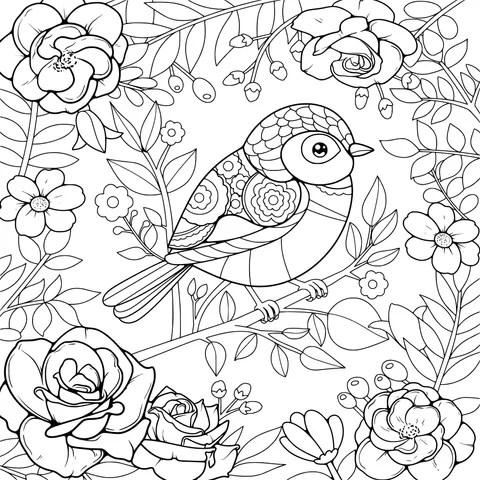 Bird and Flower Scene