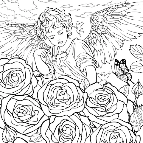 Angel among Roses
