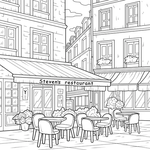 Street Restaurant Scene