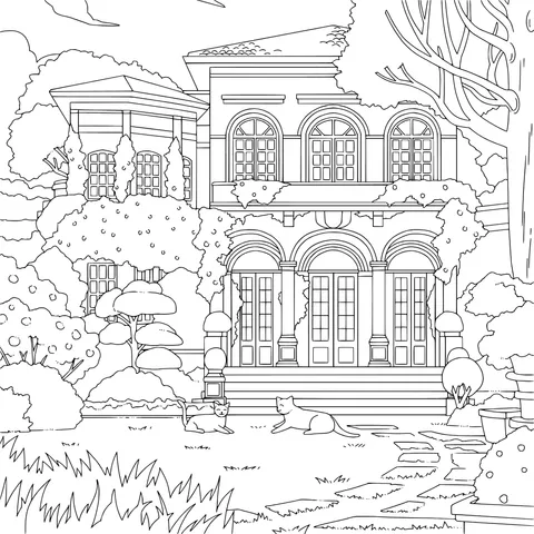 An Elegant Villa with a Garden