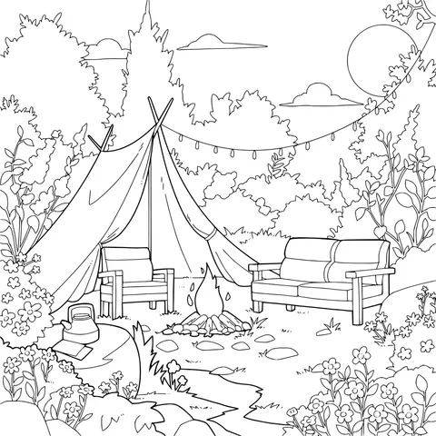 A Cozy Camping under the Moonlight