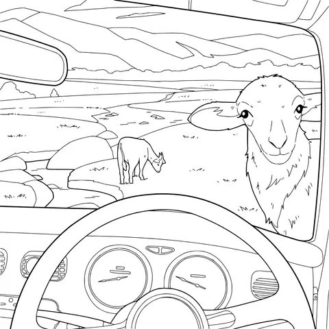 Rural Scenery from Inside a Car