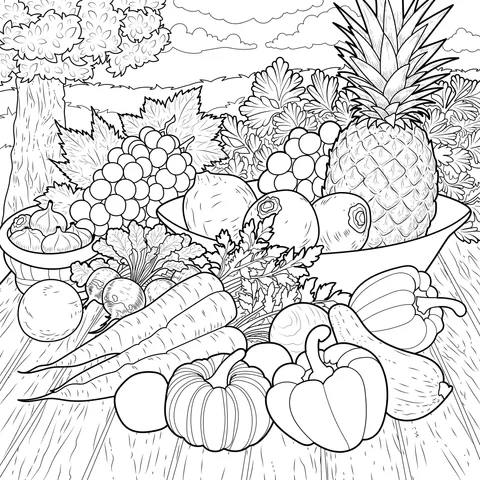 Colorful Fruits and Vegetables