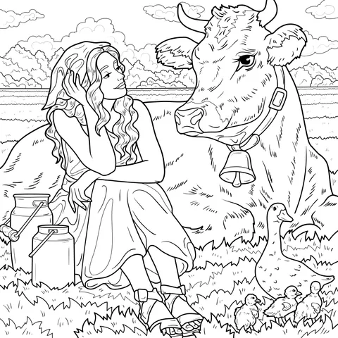 Rural Girl and Animals