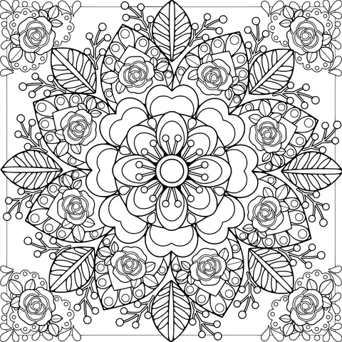 Colorful Floral Mandala Pattern