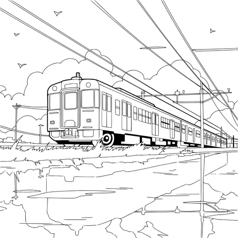 Green Train in Motion
