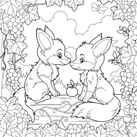 Two Foxes in the Forest