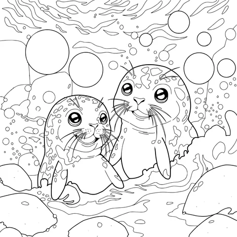 Seals Playing in the Water