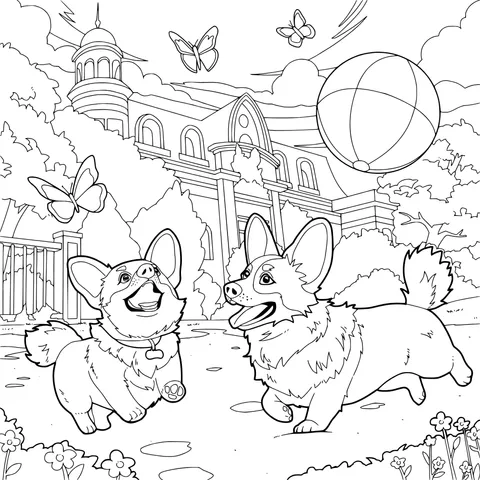 Corgis Playing Joyfully