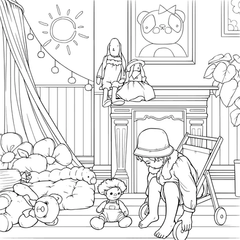 Child playing in a cozy room