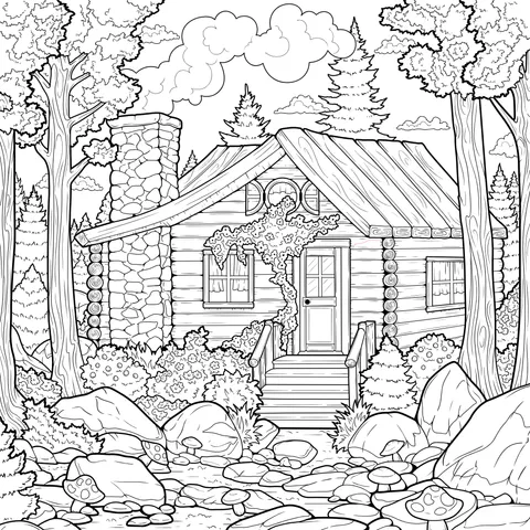 Log Cabin in the Forest