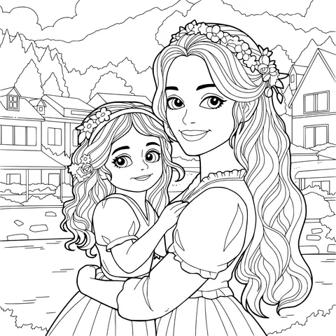 Warm Hug between Mother and Daughter