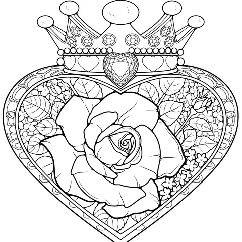 Crown - Heart - Rose