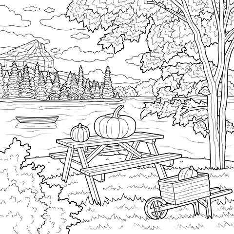 Beautiful Autumn Picnic Scene