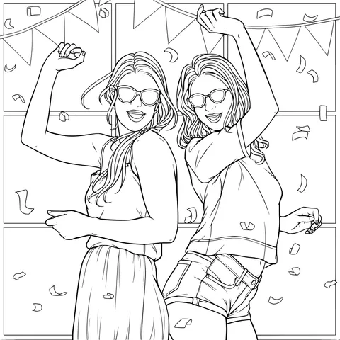 Sisters at a Joyful Party