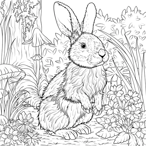 Cute Rabbit in the Forest