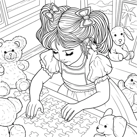 Girl's Puzzle - playing Time