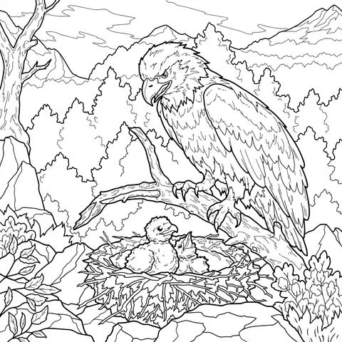 Eagle and Its Chicks