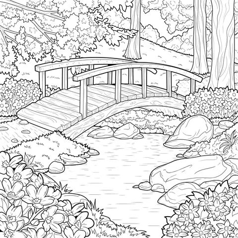 Woodland Bridge Landscape
