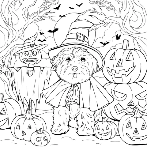 Cute Dog on Halloween