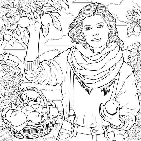 Girl in the Autumn Orchard