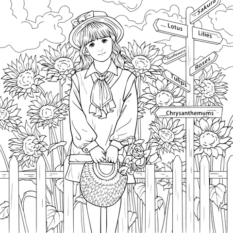 Girl in the Sunflower Field