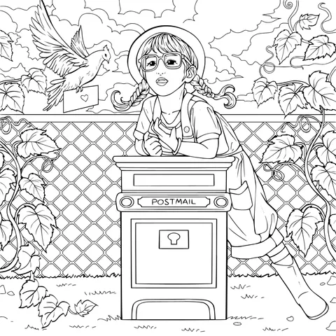 Girl Sending a Letter