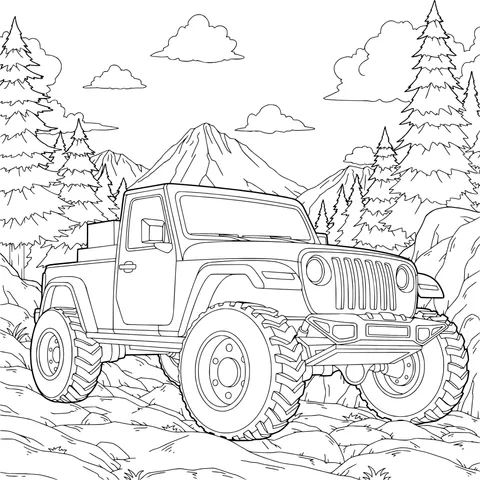 Blue Jeep Off - Roading in the Mountains