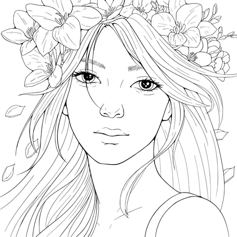 Blonde Woman with Flower Crown