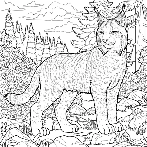 Lynx in the Forest