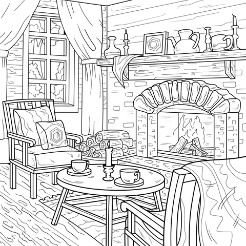 Cozy Living Room with Fireplace