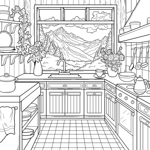 Beautiful Scenery Outside the Cozy Kitchen Window
