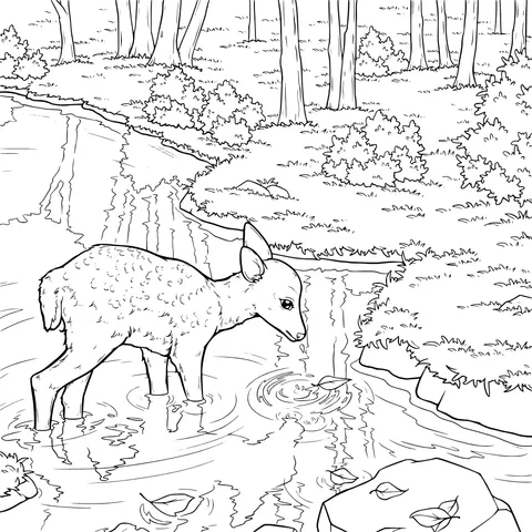 Deer by the Stream