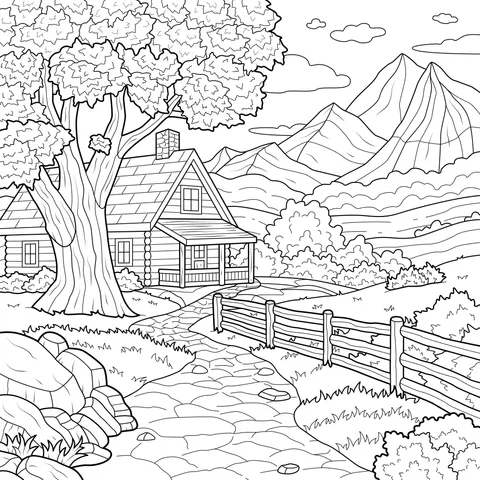 Mountain Cottage in Autumn