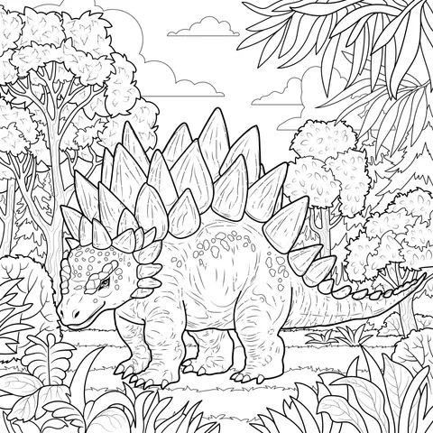 Stegosaurus in the Forest