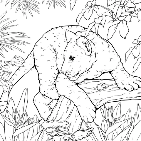 Little Lion in the Jungle